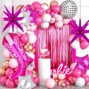 Vsiozian Pink Cowgirl Party Decorations Disco Cowgirl Balloons Cowgirl Boot Balloon Suitable Western Bridal Shower Last Rodeo Bachelorette Theme Party Decorations 8 Pcs