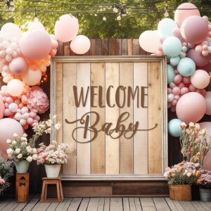 Dunzoom Welcome Baby Baby Shower Party Decal Sign Baby Shower Welcome Sign Decorations Baby Shower Party Wall Decal Sign Pregnancy Gender Reveal Stickers Boy or Girl for Wall Balloon Arch Backdrop