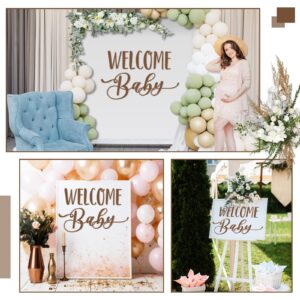 Dunzoom Welcome Baby Baby Shower Party Decal Sign Baby Shower Welcome Sign Decorations Baby Shower Party Wall Decal Sign Pregnancy Gender Reveal Stickers Boy or Girl for Wall Balloon Arch Backdrop