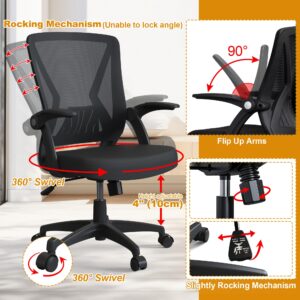 TTD TIANTIANDA Mesh Ergonomic Home Office Computer Desk Chair with Flip Up Armrests and Lumbar Support for Adult