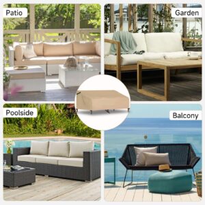 NEVERLAND Outdoor Couch Cover Waterproof, 420D Patio Outdoor Sofa Loveseat Furniture Cover with Air Vent and Handles Fits up to 60"W×34"D×30"H Golden