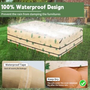 Patio Furniture Covers Outdoor 100% Waterproof 84''L*44''W*28''H furniture covers waterproof outdoor table and chairs set covers Upgraded Fastener Four-sided Buckle Straps Bottom fixing grommets