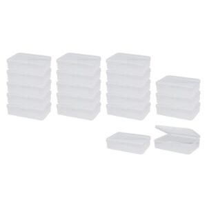 dahszhi 20pcs small plastic containers with lids,mini transparent containers case,3.74 x 2.56 x 1.02 inch /95x65x26mm(lwh)