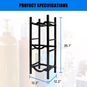 Yeeoy Refrigerant Cylinder Rack with 2x30lb and Other 2 Saving Space, Stable Refrigerant Tank Rack, Cylinder Tank Rack for Gas Oxygen Nitrogen Acetylene Storage