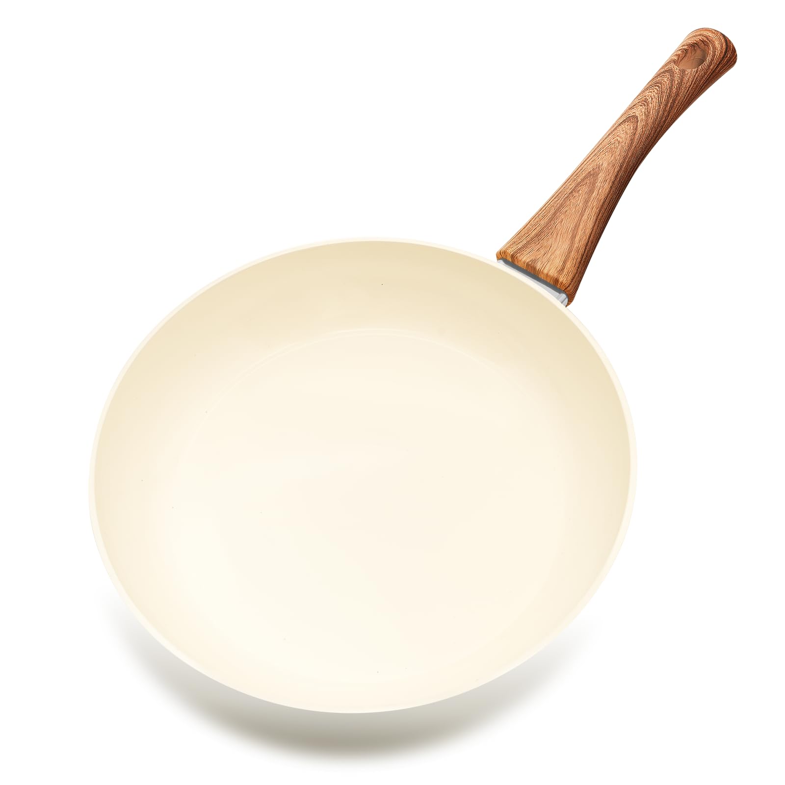 ZHANG XIAO QUAN SINCE 1628 Frying Pan 10", Aluminium Nonstick Skillet, Ceramic Coating pan, Cream White Nonstick Pan, Omelette Pans for Induction, Electric Stove and Gas Cooktops