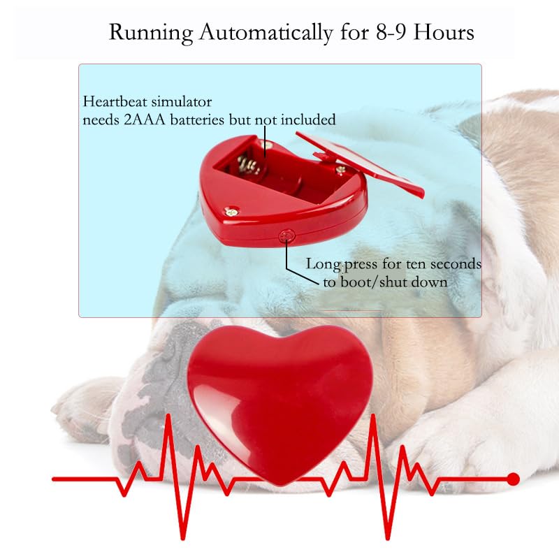 Doggy Heartbeat Stuffed Toy, Pet Anxiety Relief Sleep Aid Calming Toys,White