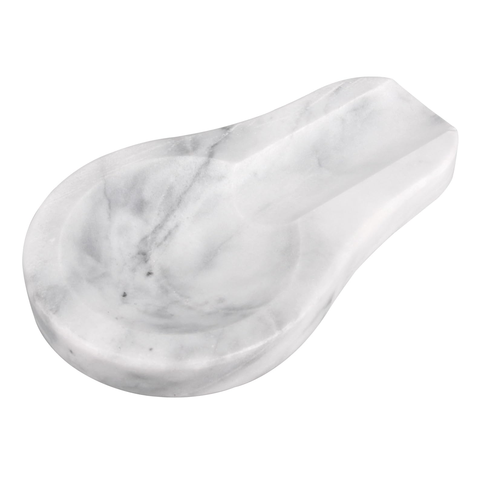 HESHIBI Marble Spoon Rest for Kitchen Stove Countertop, Marble Utensil Holder, Perfect for Spatula, Ladle, Fork (1, Light Grey)