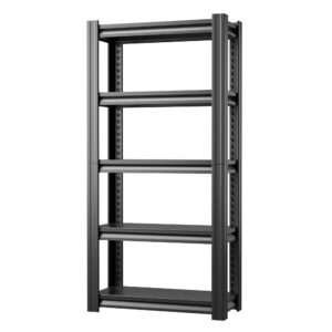 nicomow 72.1" h garage storage shelves heavy duty shelving units and storage loads 2200lbs,utility shelf rack, industrial shelving for garage,warehouse,workshop,pantry basement,repair(black)