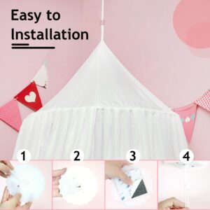 Daksha White Princess Bed Canopy, Mosquito Net for Kids Bed, Play Tent, Children Reading Nook Canopies Indoor, Hanging Bed Net for Girls Room House