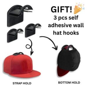 HEYSER Acrylic Hat Organizer - Acrylic Hat Organizer for Baseball Caps, 2 Pack No Install Hat Rack, Space-Saving Durable Cap Holder for Shelves - Hat Display Stands for 14 Caps