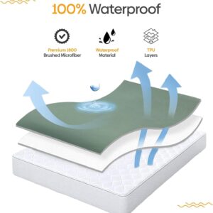 SmartBD 7"" Mattress Foam Double Waterproof Bedwetting Mattress Adult & Kids, White Noise, Easy to Clean, Cloud Firm, Mattress in a Box Signature Mielmoon (Twin 39X74), REST001-1007GRN