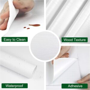 Oxdigi White Wood Contact Paper - 15.7 x 78.7 Inches - Self-Adhesive, Removable and Waterproof - Ideal Peel and Stick Wallpaper for Cabinet, Countertop, Desktop, Rental Property, Kitchen