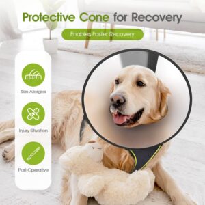 2-in-1 Dog Cone Collar & Harness: Elizabethan Collar After Surgery for Small Dogs - No Pull Dog Vest Harness Escape Proof Walking Jogging - S