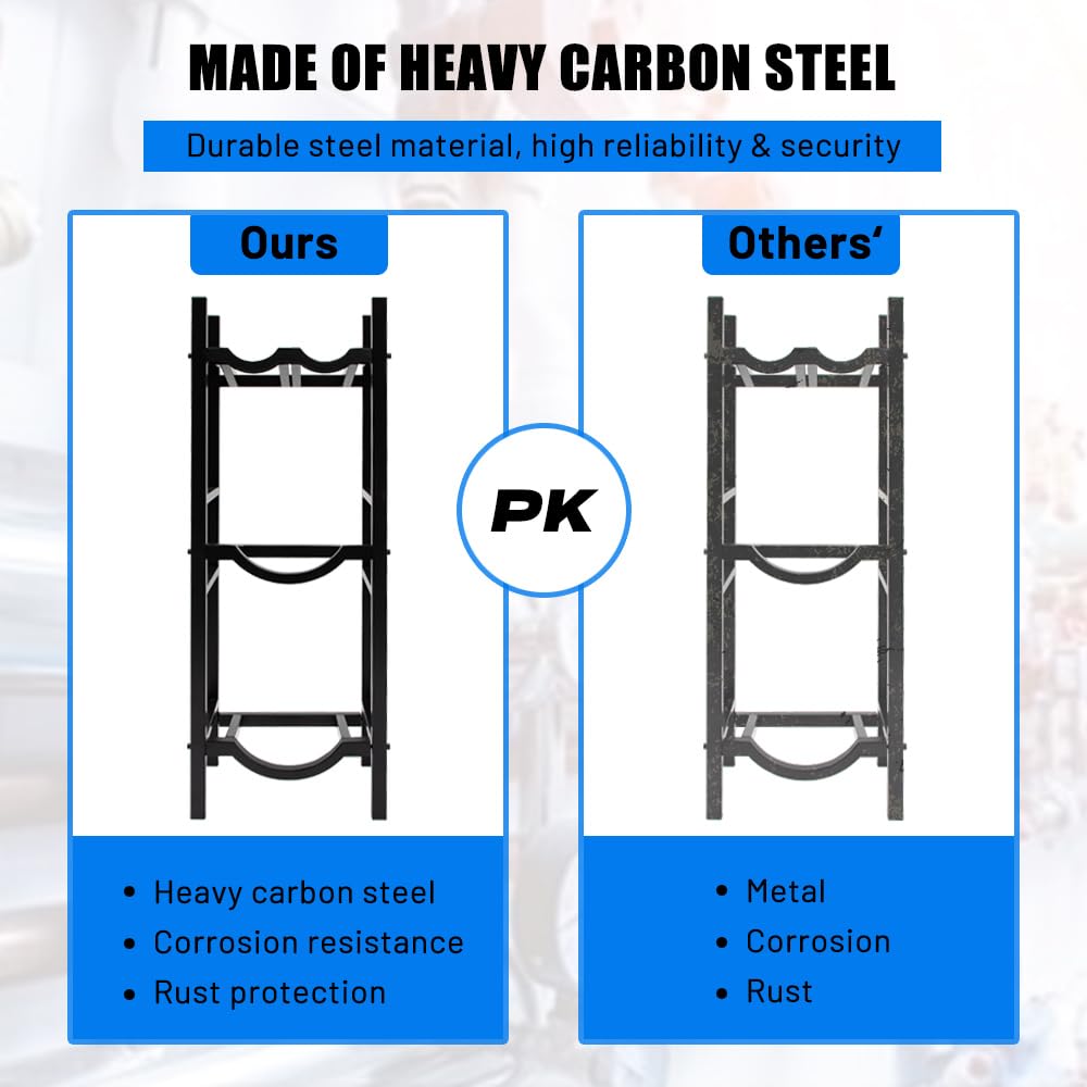 Yeeoy Refrigerant Cylinder Rack with 2x30lb and Other 2 Saving Space, Stable Refrigerant Tank Rack, Cylinder Tank Rack for Gas Oxygen Nitrogen Acetylene Storage