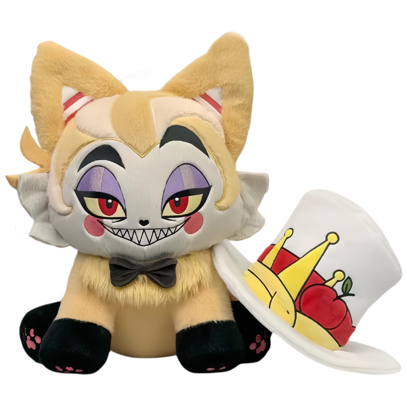 Wrohasil 11.8 Inch Hazbin Hotel Plush Lucifer, Stuffed Animals Helluva Boss Plushies, Soft Stuffed Lucifer Long Cat Figure Dolls Pillow, Gifts for Kid Birthday (Lucifer Meow)