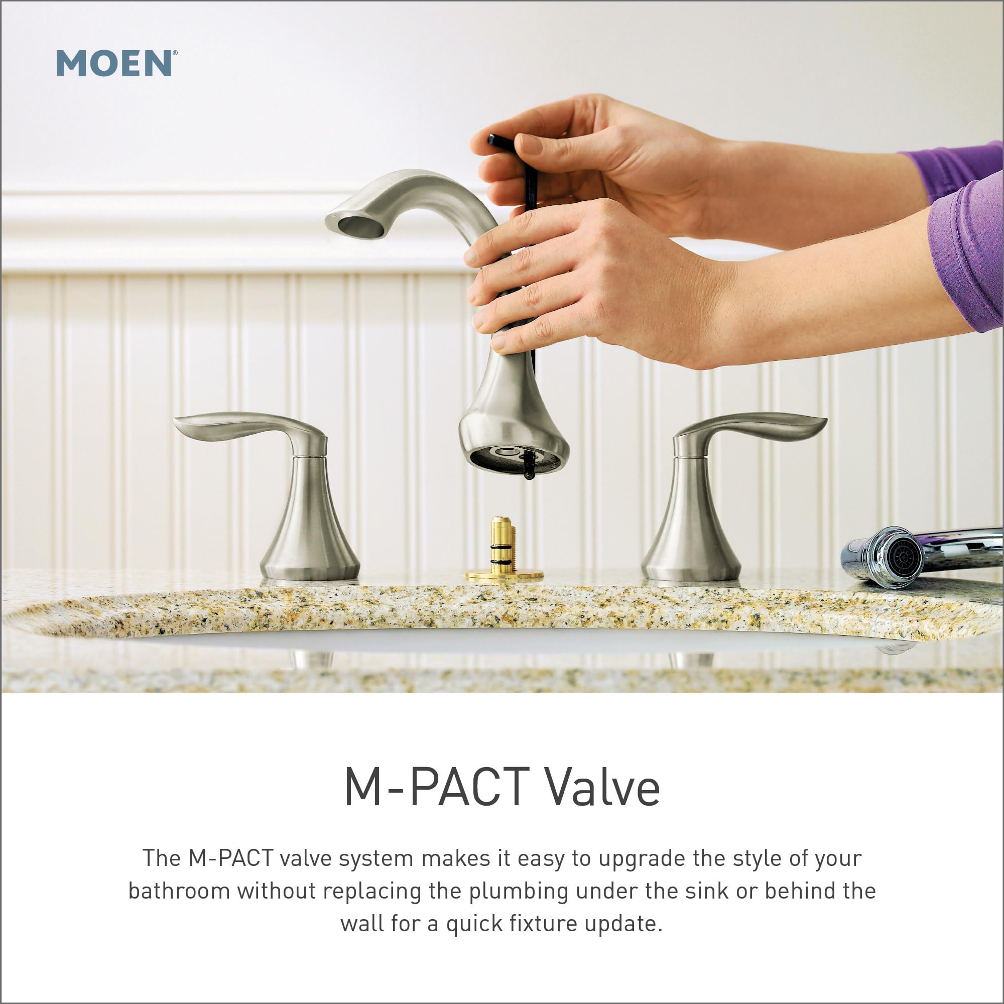 Moen Gibson Matte Black Two-Handle High Arc Widespread Bathroom Sink Faucet for 3-Hole Setups with Valve Included, TV6142BL