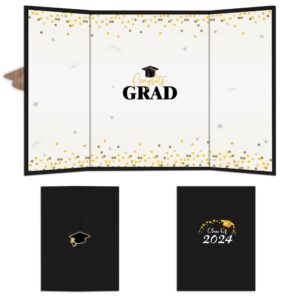 dyirbiiy graduation signature board - class of 2024 - confetti black 18"x12" grad guest book alternative for college & high school students, congrats graduate gift, party supplies & decorations - a04