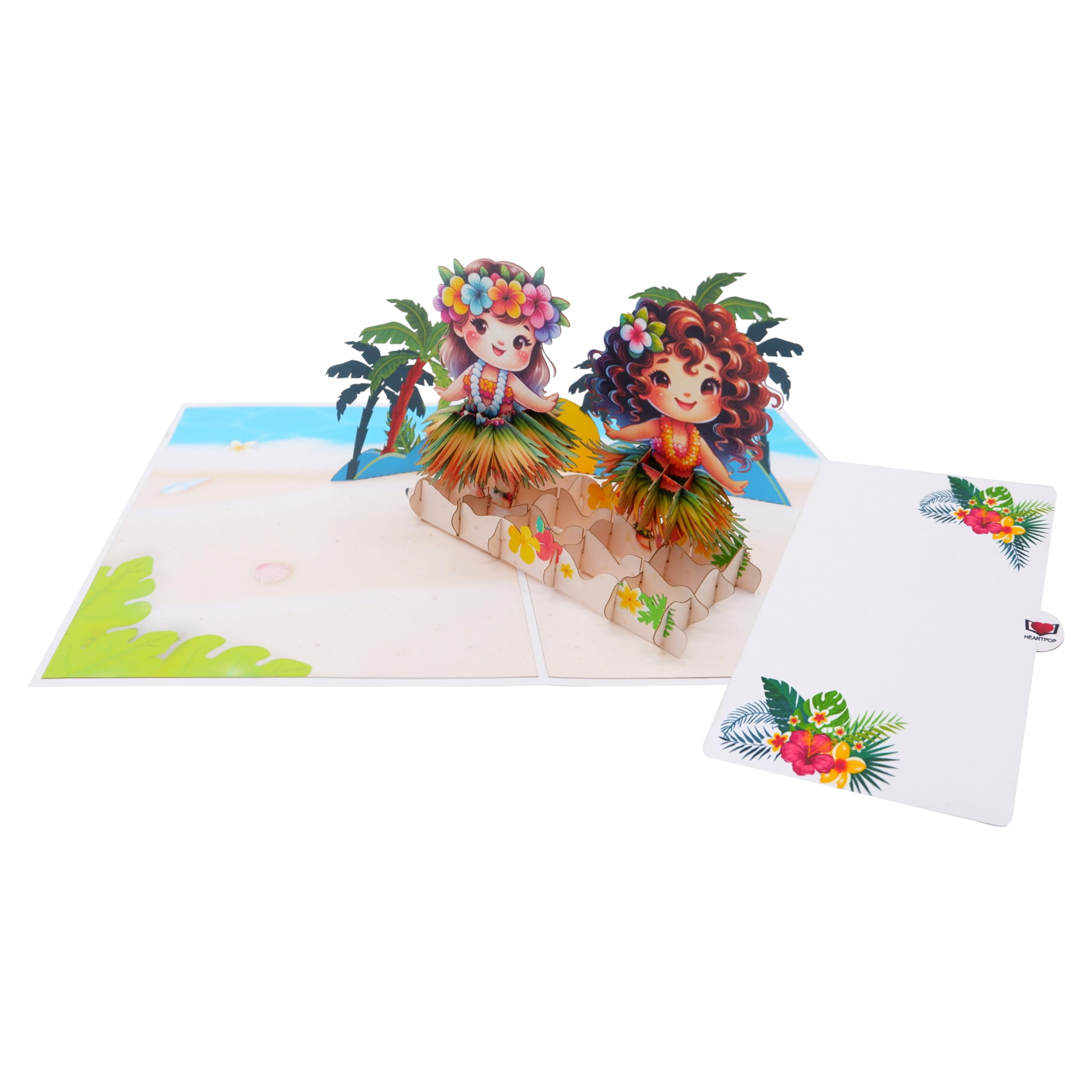 HEARTPOP Hula dance Pop Up Card, Handmade 3D Greeting Card For All Occasion, Birthday, Thinking of You, Anniversary, Thank you