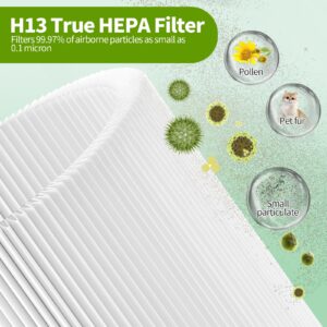 Aiskaer 2-Pack A1 A1W Replacement Filter Compatible with VEWIOR HQSC-50,HQKJ-80,AMEIFU AP01W,KOIOS HQKJ-50 Air Purifier,3-in-1 H13 True HEPA Filter