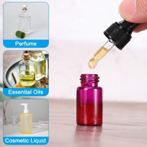 PATIKIL 10ml Glass Dropper Bottle, 6Pcs Leakproof Eye Dropper Essential Oils Sample Liquid Container with Pipettes Funnel for Storage Home Travel, Green