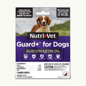 nutri-vet guard+ for dogs - flea & tick prevention treatment for medium dogs 23-44 lbs. - waterproof topical- 90 days of protection - 3 monthly doses