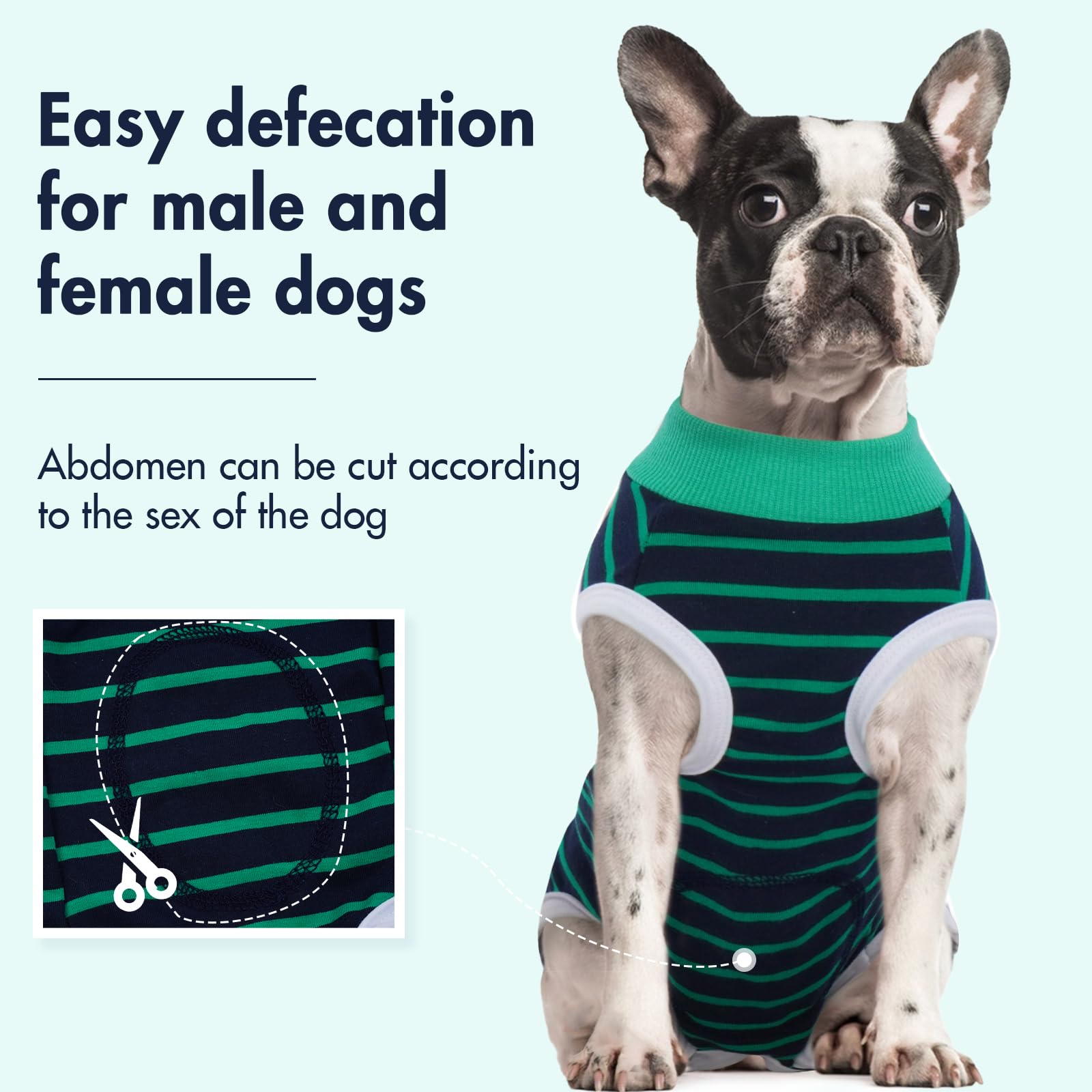 OUOBOB Dog Recovery Suit, Dog Onesie for Surgery Female Male After Spayed, Dog Surgical Bodysuit Neuter Abdominal Wounds Bandages Cone E-Collar Alternative Anti-Licking for Medium Dogs French Bulldog