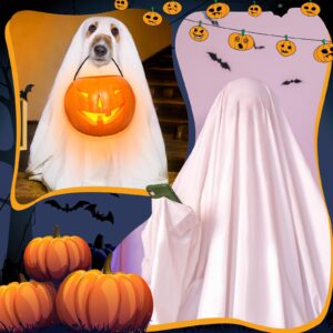 HunnmingRe 5 Yard x 55 Inch Halloween Fabric Ghost Costume Fabric White Quilting Cotton Fabric for Halloween DIY Witch Party Hooded Vampires Cape Cloak Ghost Dog Costume Trick or Treat Sewing Crafts