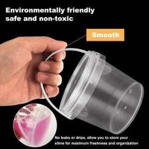 18 PCS 70 oz Slime Containers with Lids and Handles, Plastic 2000ml Storage Bucket Containers, Clear Slime Storage Case for Slime DIY Art Craft, Pigment, Small Tools, Part Material