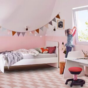 Btargot 6×9ft Light Pink Checkered Area Rug for Living Room, Princess Prince Castle Modern Abstract Checkerboard Throw Rugs Anti-Skid Fluffy Plush Carpet for Kids Boys Girls Home Nursery Decorative