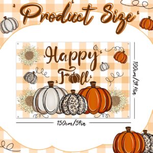 Happy Fall Backdrop Extra Large Thanksgiving Fall Party Decorations Fall Harvest Pumpkin Backdrop Banner for Thankgiving Autumn Party Supplies