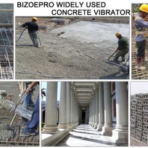 BIZOEPRO HandHeld Electric Concrete Vibrator 1600W 2HP 18000rpm 14-3/4 feet 4.5M Long Shaft Concrete Vibrating Tool Portable Construction Pencil Power Concrete Vibrators Remove Air Bubbles Level Tool