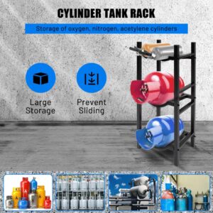 Yeeoy Refrigerant Cylinder Rack with 2x30lb and Other 2 Saving Space, Stable Refrigerant Tank Rack, Cylinder Tank Rack for Gas Oxygen Nitrogen Acetylene Storage