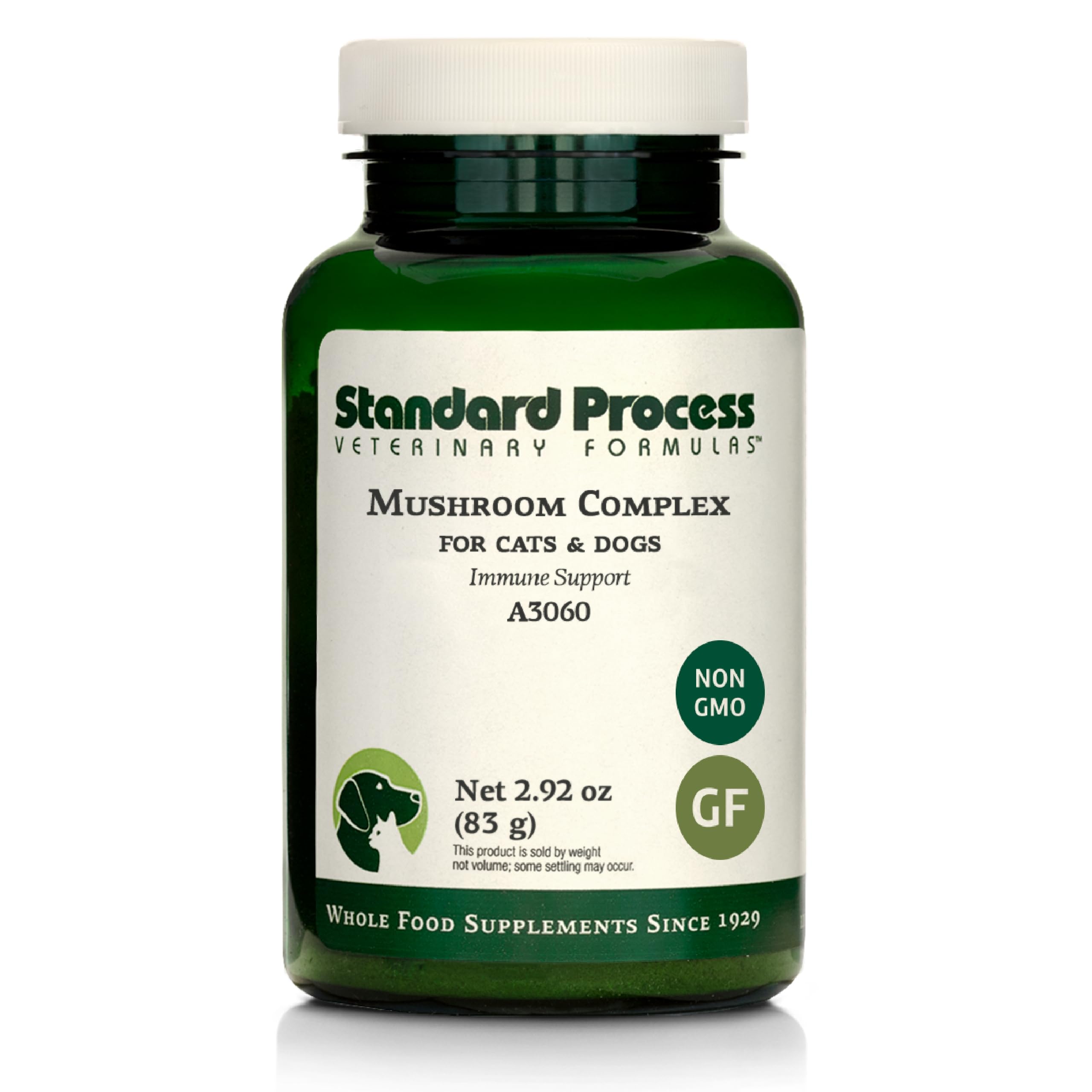 Standard Process Mushroom Complex for Dogs & Cats - Immune Support Supplement with Bovine Colostrum - Lion's Mane Extract Powder for Dog & Cat Immune Support - Essential Aid for Pet Health - 2.92 oz