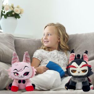 Wrohasil 11.8 Inch Hazbin Hotel Plush Lucifer, Stuffed Animals Helluva Boss Plushies, Soft Stuffed Lucifer Long Cat Figure Dolls Pillow, Gifts for Kid Birthday (Lucifer Meow)