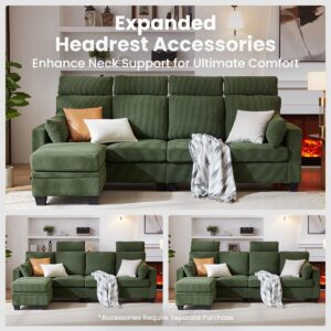 CHIC HOUSE Sofa Headrest Module for Kaleido Sectional Sofa, High Back Support for The Neck and Head, 2-Piece Set with Corduroy, Durable Metal Frame