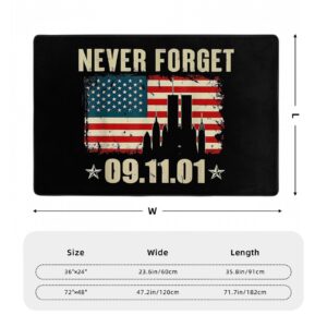 HYYTNHJSD Never Forget 911 Area Rug Anti-Slip Floor Mat 36"x24" for Family Living Room and Bedroom