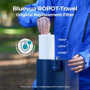 Bluevua 5-IN-1 RO Filter, Replacement for RO100ROPOT-Travel Countertop Reverse Osmosis System, 6 Months Lifetime