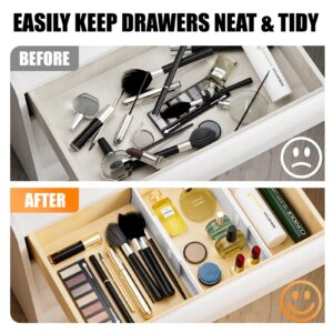 RoomHacks 5 Pack Drawer Dividers for Clothes, 11-19" Expandable Dresser Organizers for Bedroom & Office, Plastic Adjustable Drawer Dividers Organization for Kitchen & Bathroom Storage