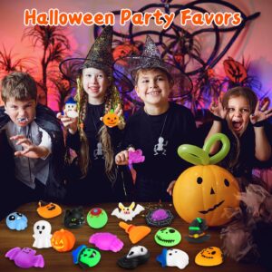 OCATO 30Pcs Halloween Mochi Squishy Toys Halloween Party Favors for Kids Cute Halloween Toys for Trick or Treat Bulk Non Candy Halloween Treats Goodie Bags Fillers for Kids Boys Girls