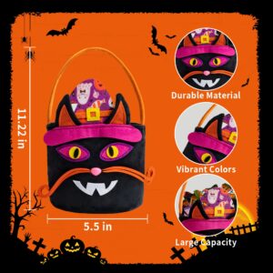 Halloween Trick or Treat Bags for Kids Candy Bucket Tote, Hands Party Favors Basket, Halloween Trick or Trade Bag, Cat