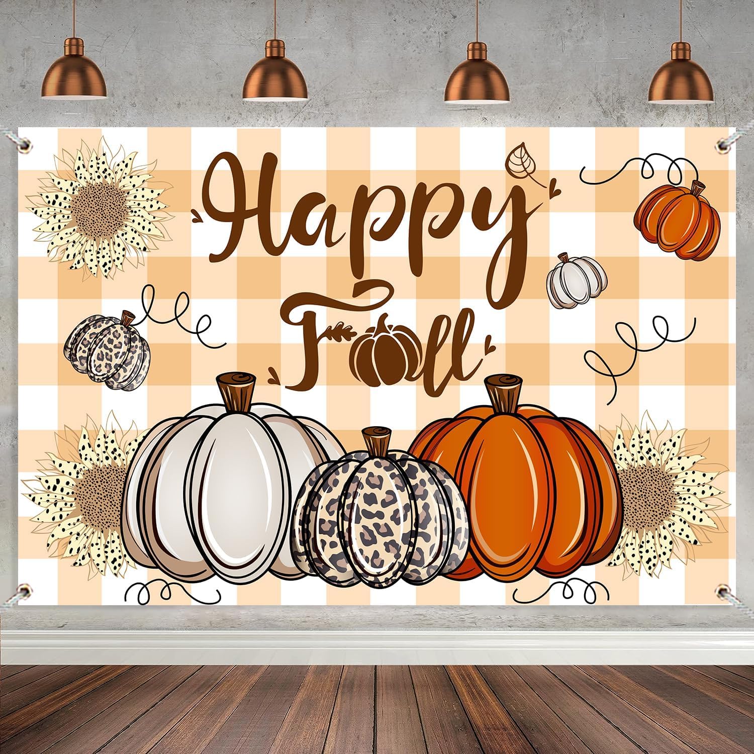 Happy Fall Backdrop Extra Large Thanksgiving Fall Party Decorations Fall Harvest Pumpkin Backdrop Banner for Thankgiving Autumn Party Supplies