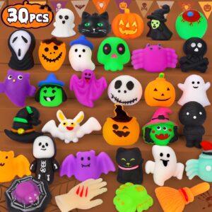 ocato 30pcs halloween mochi squishy toys halloween party favors for kids cute halloween toys for trick or treat bulk non candy halloween treats goodie bags fillers for kids boys girls