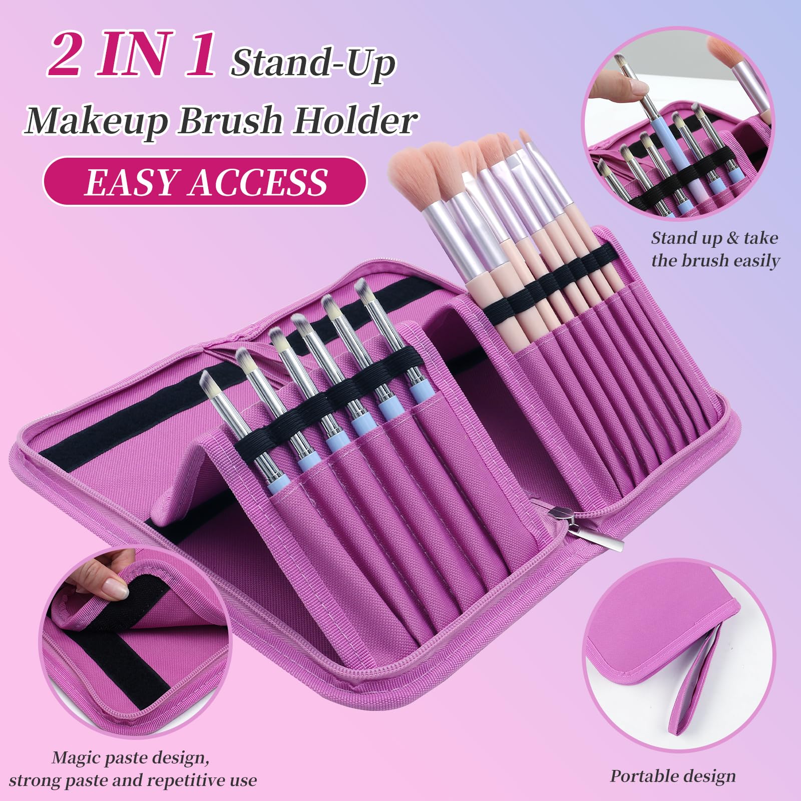 BQAN Nail Art Brush Holder Case - Organizer for Nail Art Brushes, Perfect Brush Holder