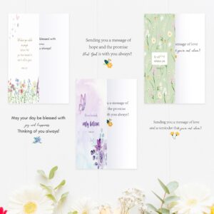 Nihuecne 24 Pack Floral Christian Thinking of You Cards with Self-adhesive Envelopes, 4"x6" Boxed Blessing Religious NoteCards with Sentiments Inside, 24 Bible Verses, 24 Desiqns