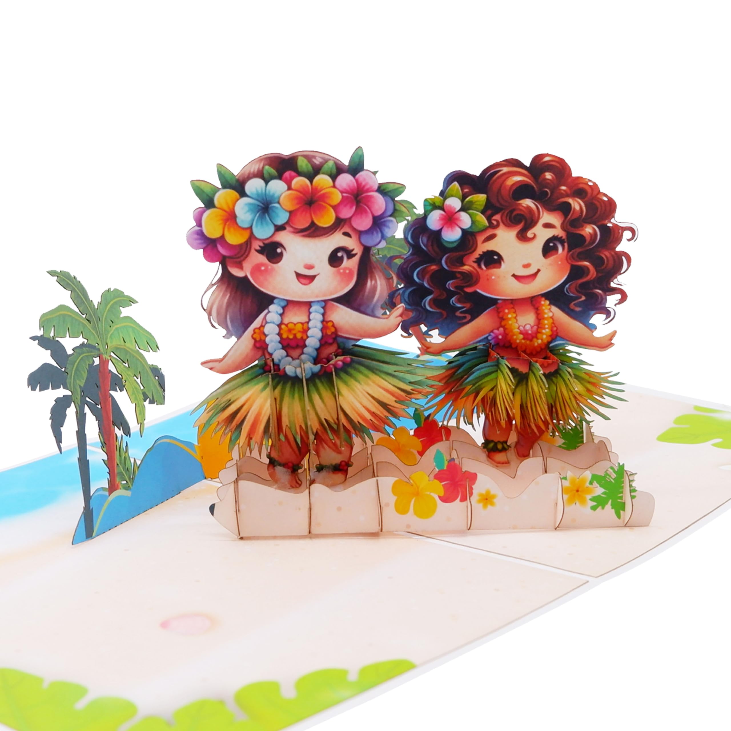 HEARTPOP Hula dance Pop Up Card, Handmade 3D Greeting Card For All Occasion, Birthday, Thinking of You, Anniversary, Thank you