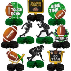 Adeyoo 10Pcs Football Party Honeycomb Centerpieces,Football Centerpieces for Table Birthday Party Centerpiece Topper Decorations for Birthday Baby Shower Tailgate Party Supplies