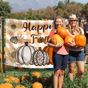 Happy Fall Backdrop Extra Large Thanksgiving Fall Party Decorations Fall Harvest Pumpkin Backdrop Banner for Thankgiving Autumn Party Supplies