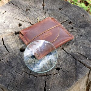 Coopers Bay Pocket Magnifying Lens in Leather Carry Pouch for Fire Making, Tracking, Plant ID, etc.