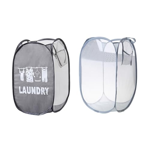 XANHOY Mesh Laundry Hamper Dirty Clothes Hampers Practical Mesh Laundry Baskets With Handles Storage Baskets Laundry Room Organization