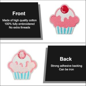 Jefuzh 20PCS Girl Themes Iron on Patches, Embroidered Appliqué Pink Iron on Patches for Clothes, Hats, Jeans, Skirts, Backpacks, Etc